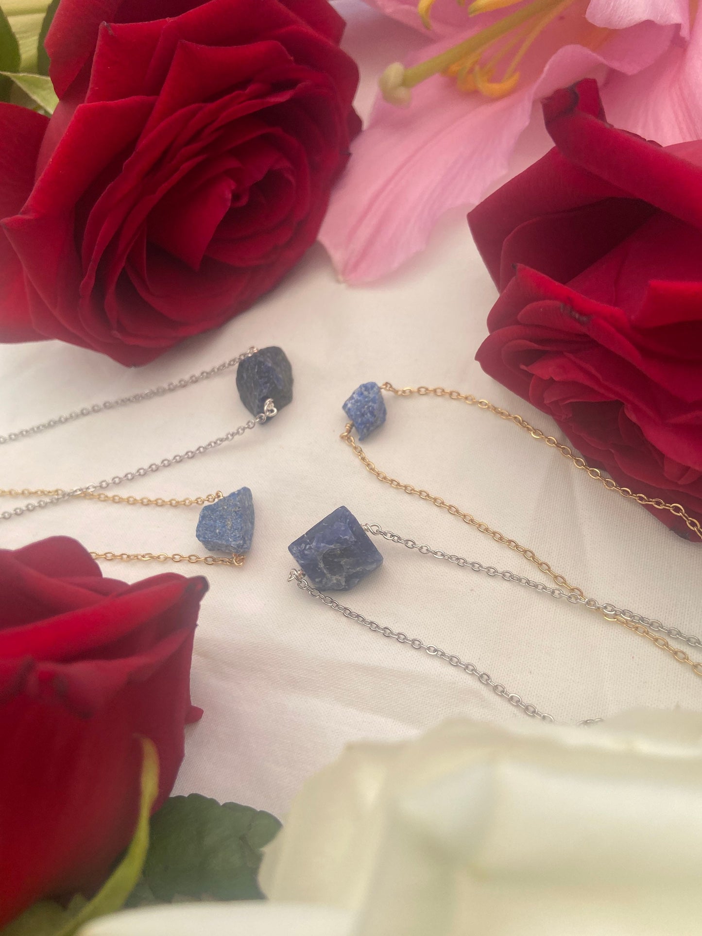 Lapis Lazuli Raw Crystal Necklace, Raw Gemstone, Necklace, Crystal Necklace,