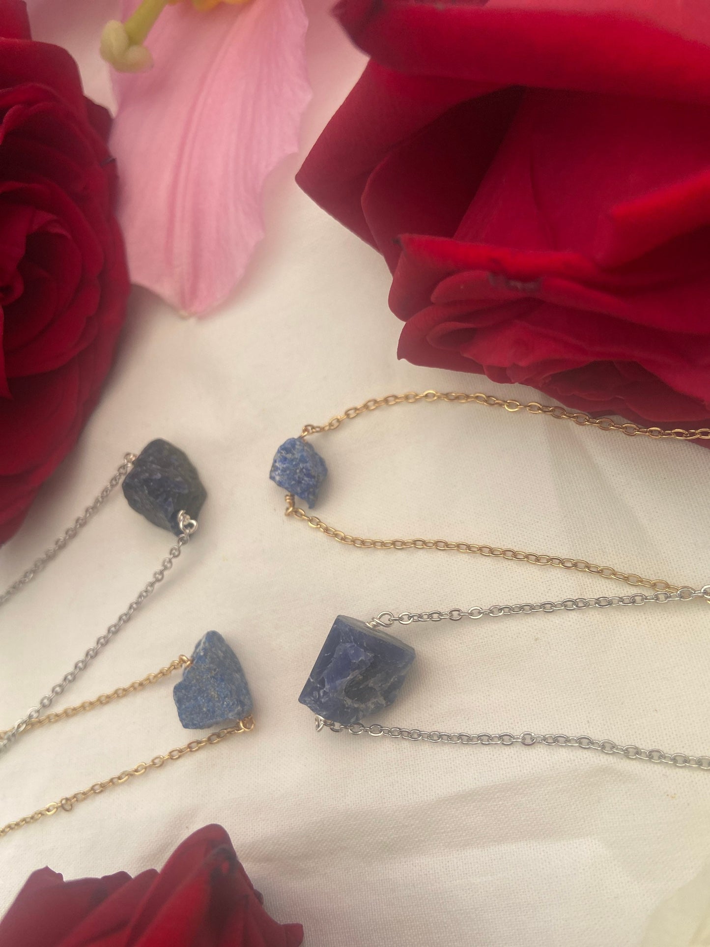 Lapis Lazuli Raw Crystal Necklace, Raw Gemstone, Necklace, Crystal Necklace,