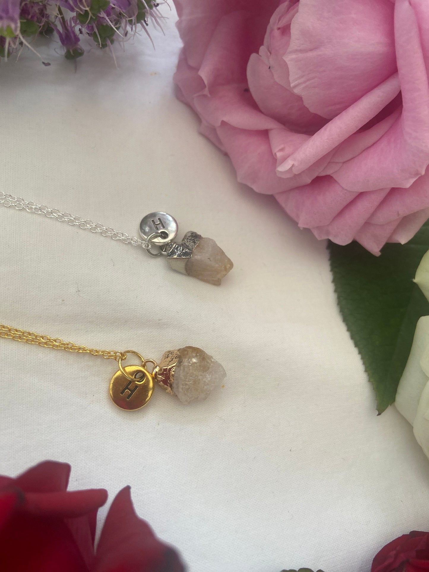 Citrine Raw Dipped Crystal Necklace, Raw Gemstone, Necklace, Crystal Necklace,