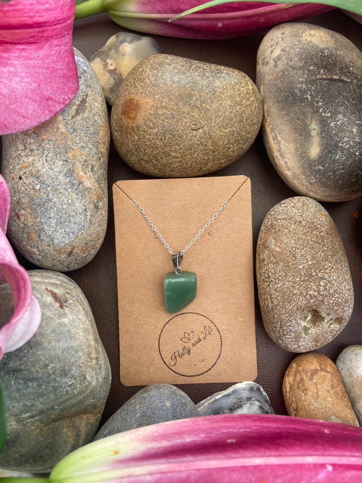 Adventurine Agate Crystal Necklace, Alphabet Initial Aventurine Gemstone, Aventurine Necklace, Aventurine Chain, Birthstone Necklace Gifts