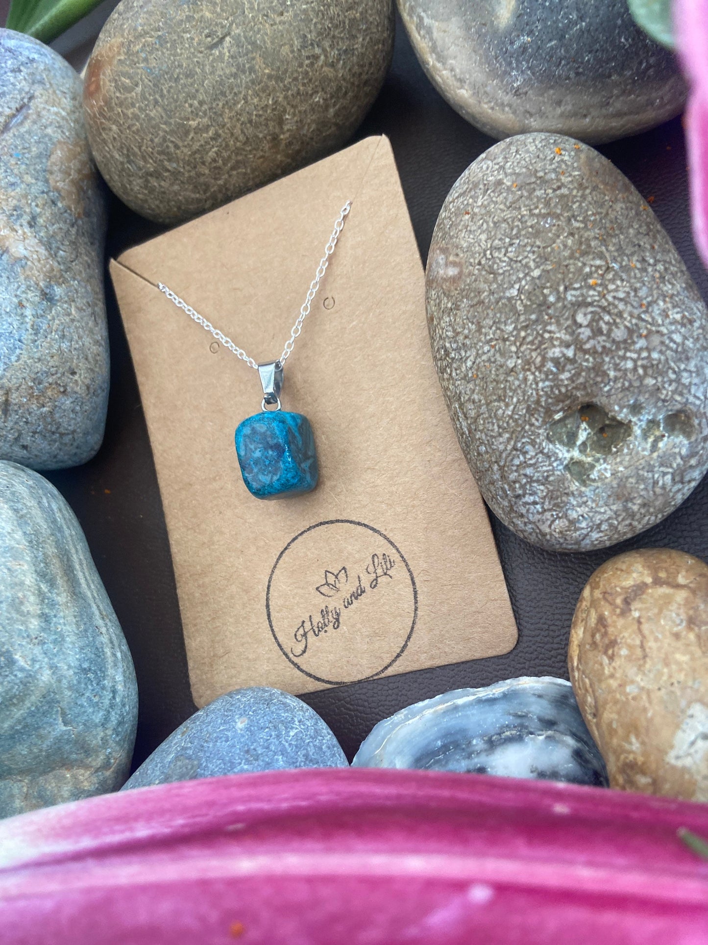 Natural Blue Agate Crystal Necklace, Alphabet Initial, Blue Agate Gemstone, Blue Agate Necklace, Agate Chain, Birthstone, Blue Crystal Gifts