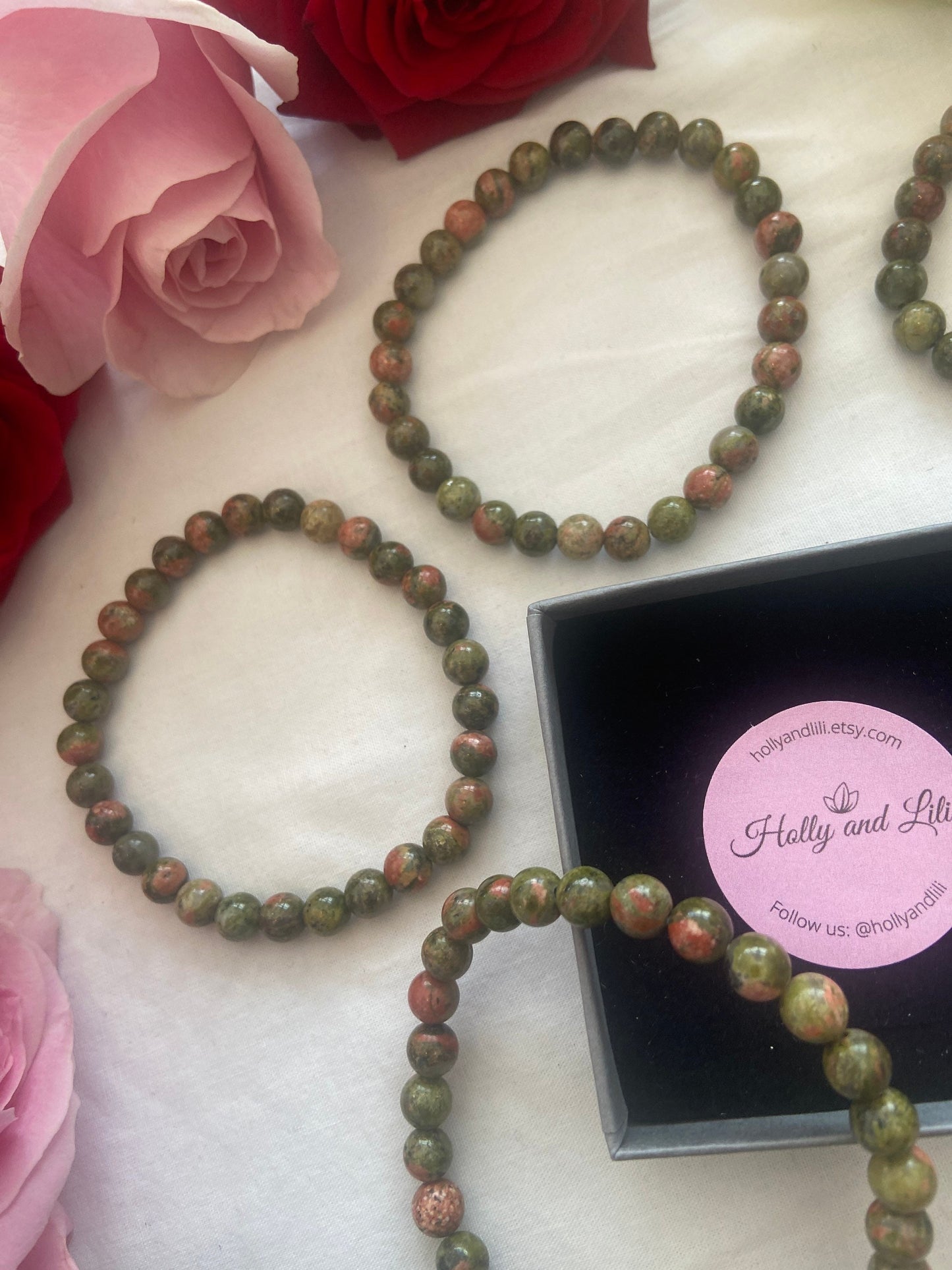 Unakite Crystal Gemstone Bracelet, Balancing Gemstones, Emotional Crystals, Calming Crystals, Depression, Insomnia, Addiction Crystals