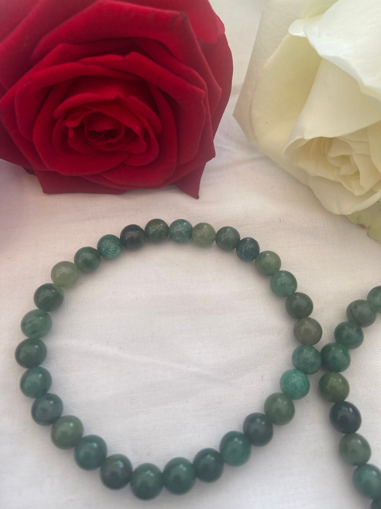 African Jade Crystal Gemstone Bracelet, Healing Crystal, Jade Bracelet, Jade Anklet, Soothing Crystal, Uplifting Crystal, Gemstone Bracelet