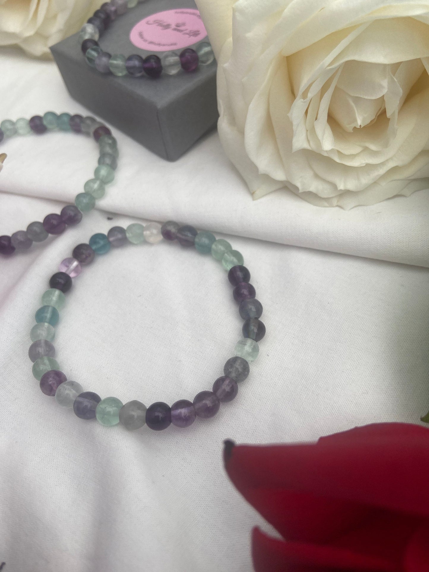 Fluorite Crystal Gemstone Bracelet, Negativity Crystal, Positivity Gemstone, Healing Crystals, Clarity Bracelet, Insomnia, Memory