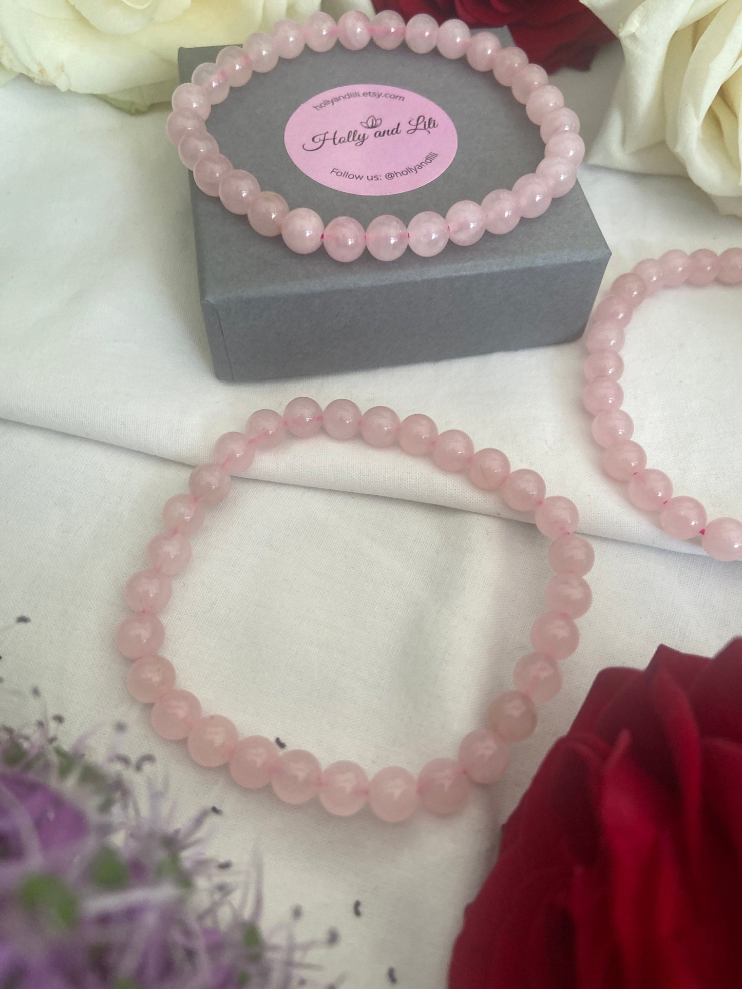 Rose Quartz Crystal Gemstone Bracelet, Love Crystal Bracelet, Aphrodisiac Crystals, Calming, Anger, Insomnia