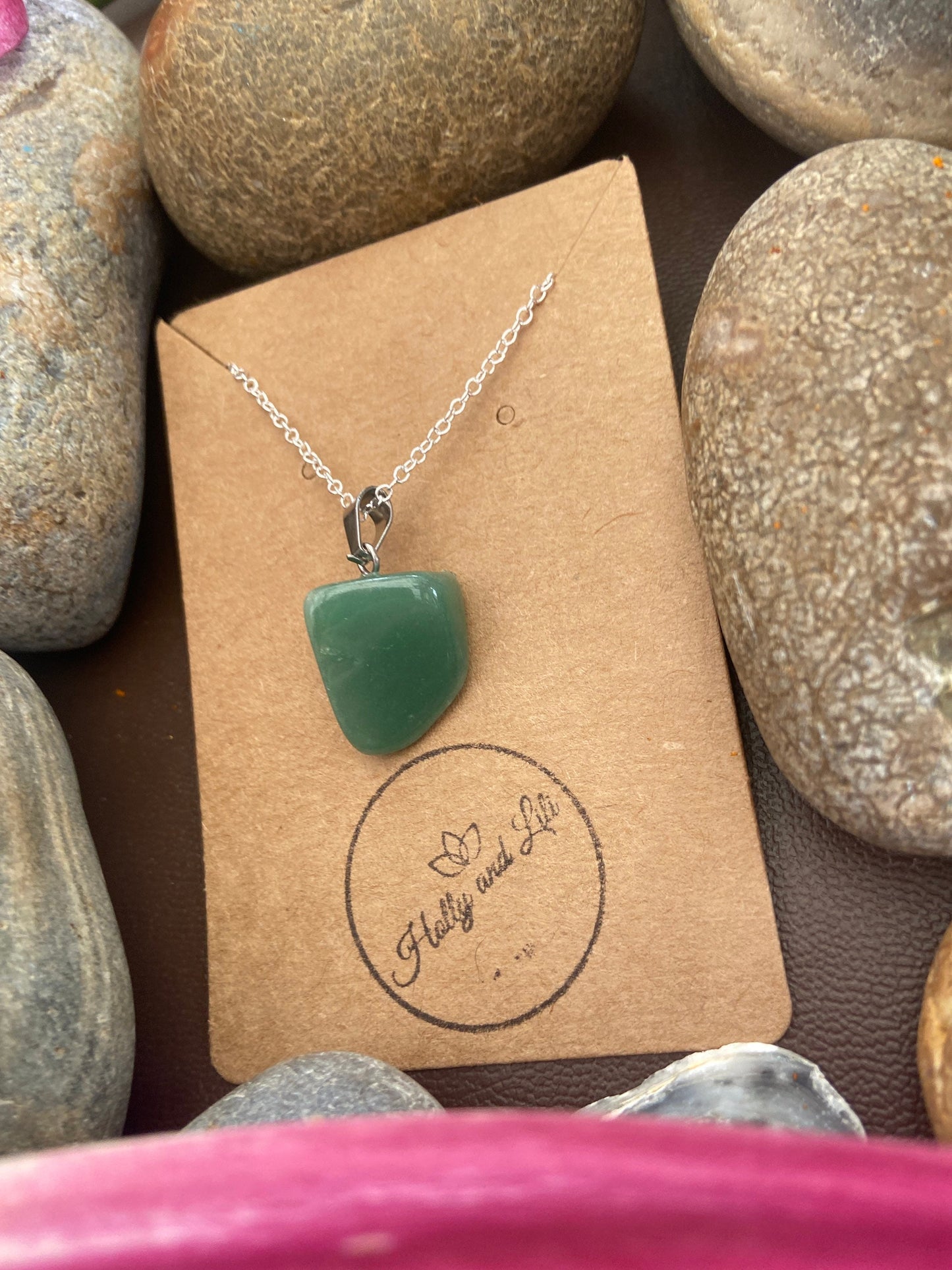 Adventurine Agate Crystal Necklace, Alphabet Initial Aventurine Gemstone, Aventurine Necklace, Aventurine Chain, Birthstone Necklace Gifts