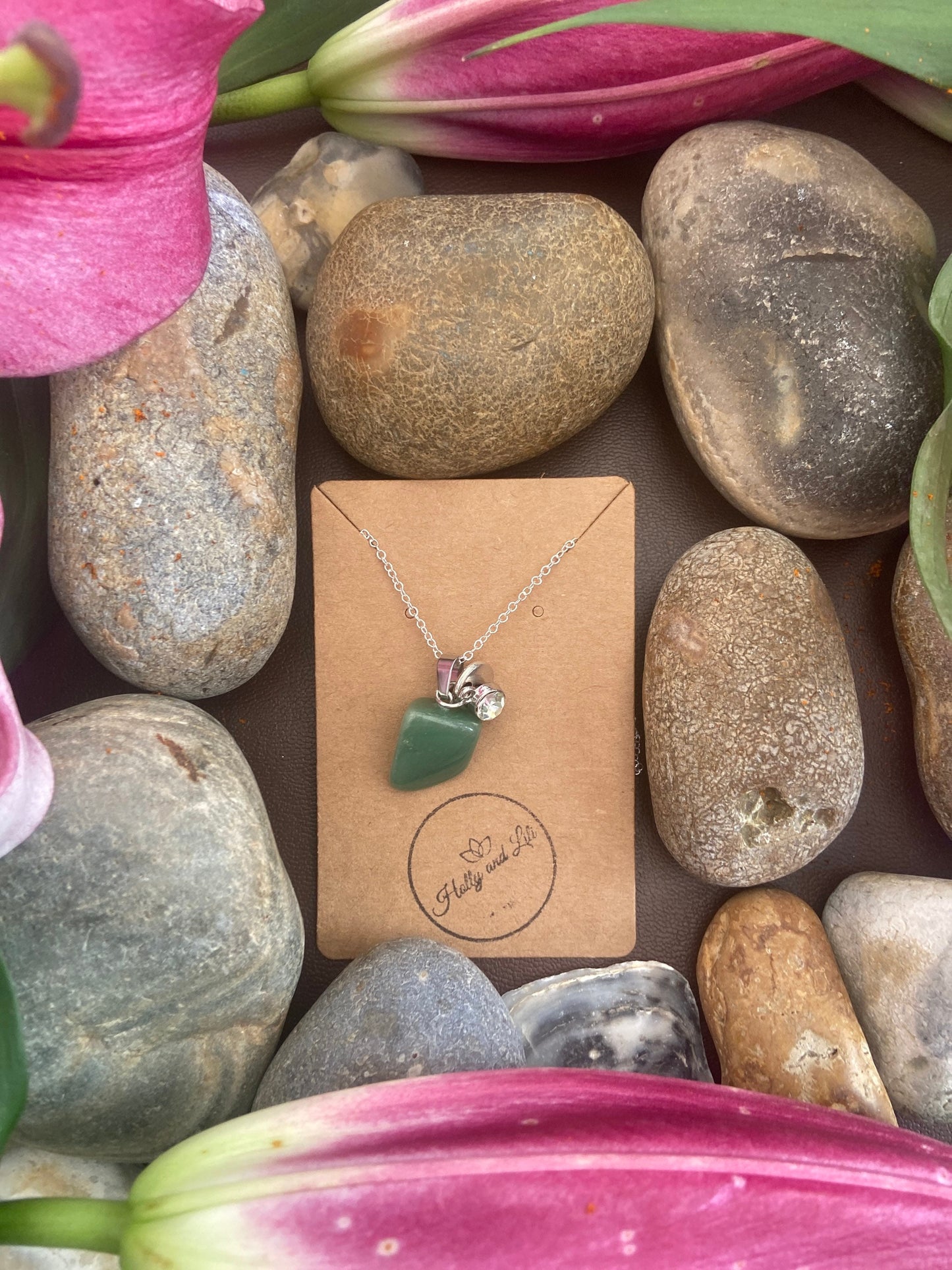 Adventurine Agate Crystal Necklace, Alphabet Initial Aventurine Gemstone, Aventurine Necklace, Aventurine Chain, Birthstone Necklace Gifts