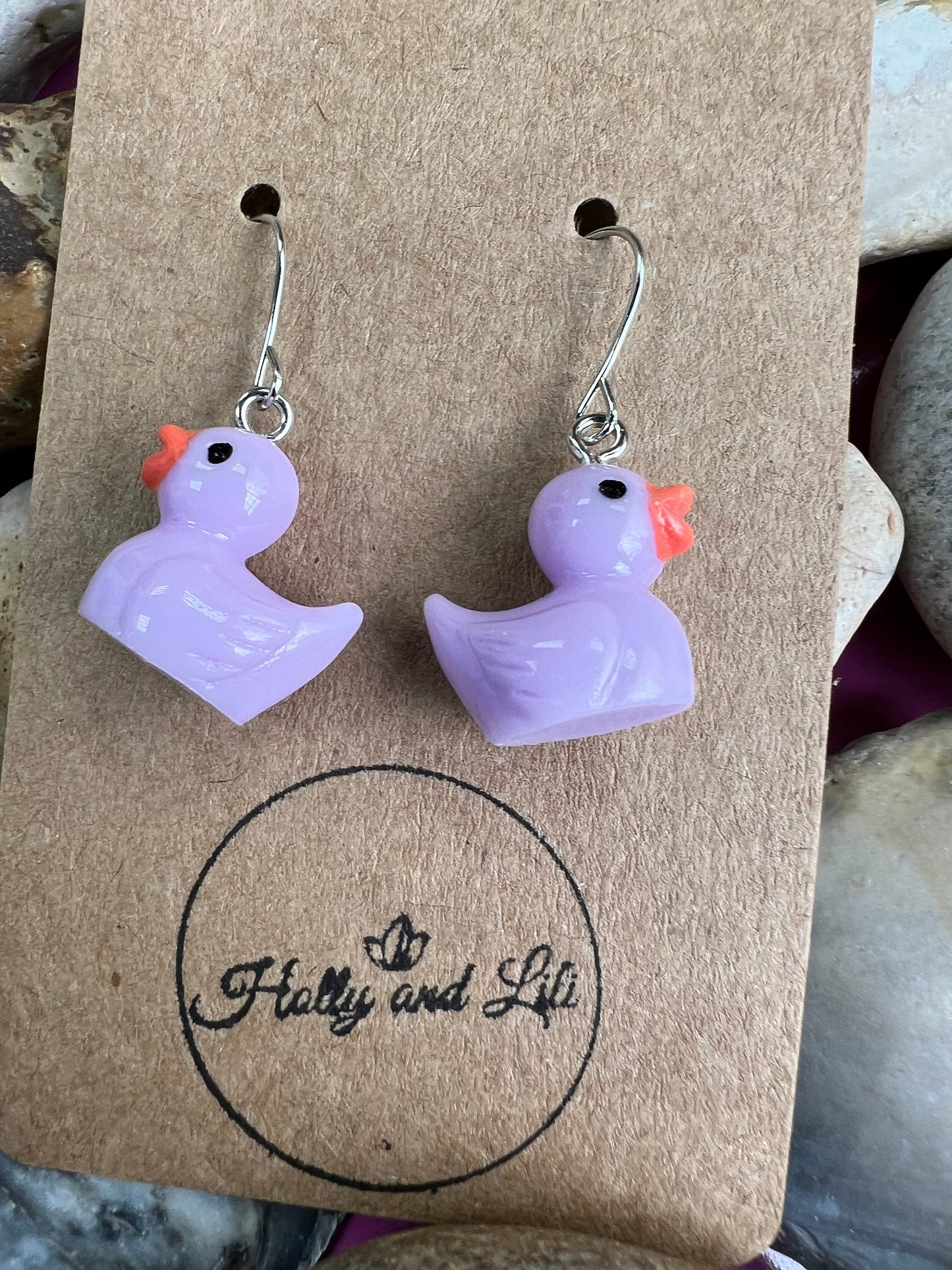 Duck Purple Earrings, Hoop Earrings, First Earring Hooks, Ducks, Chuck, Ducky, Duckling, Drake, Geese, Duck Earring, Duck Hoops, Quacks