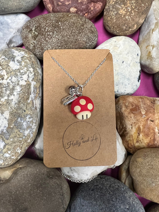 Mushroom Face Necklace, Mushy Chains, Mushroom Necklace, Toadstool Necklace, Shroom Necklace, Mushy Necklace, Mushrooms, Novelty Necklace