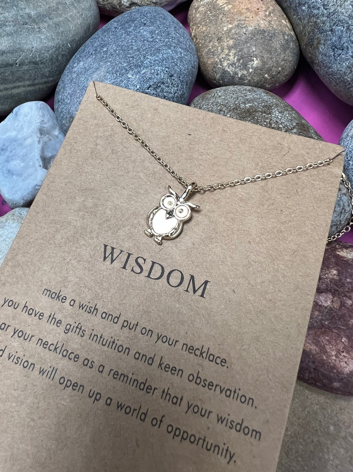 Wisdom Necklace, Birthday Gifts, Wisdom Gifts, Wise Necklace, Personalised, Zodiac, Owl Necklace, Mothers Day, Best Wishes Chain, For Lover