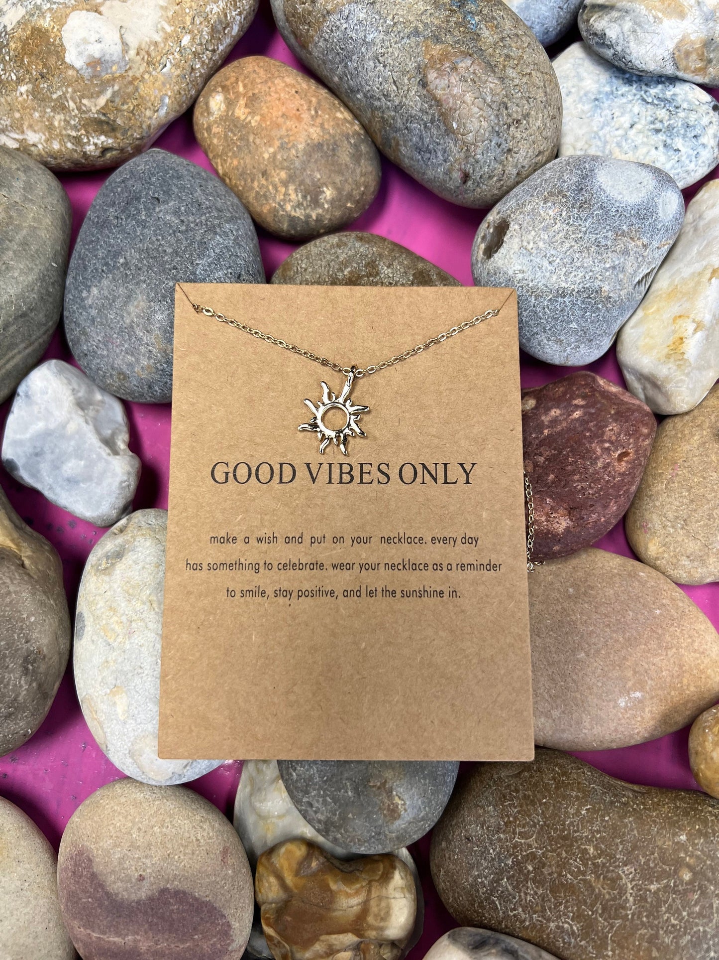 Good Vibes Only Necklace, Birthday Gifts, Happy Necklace, Personalised, Zodiac, Gift Necklace, Mothers Day, Best Wishes Chain, For My Lover