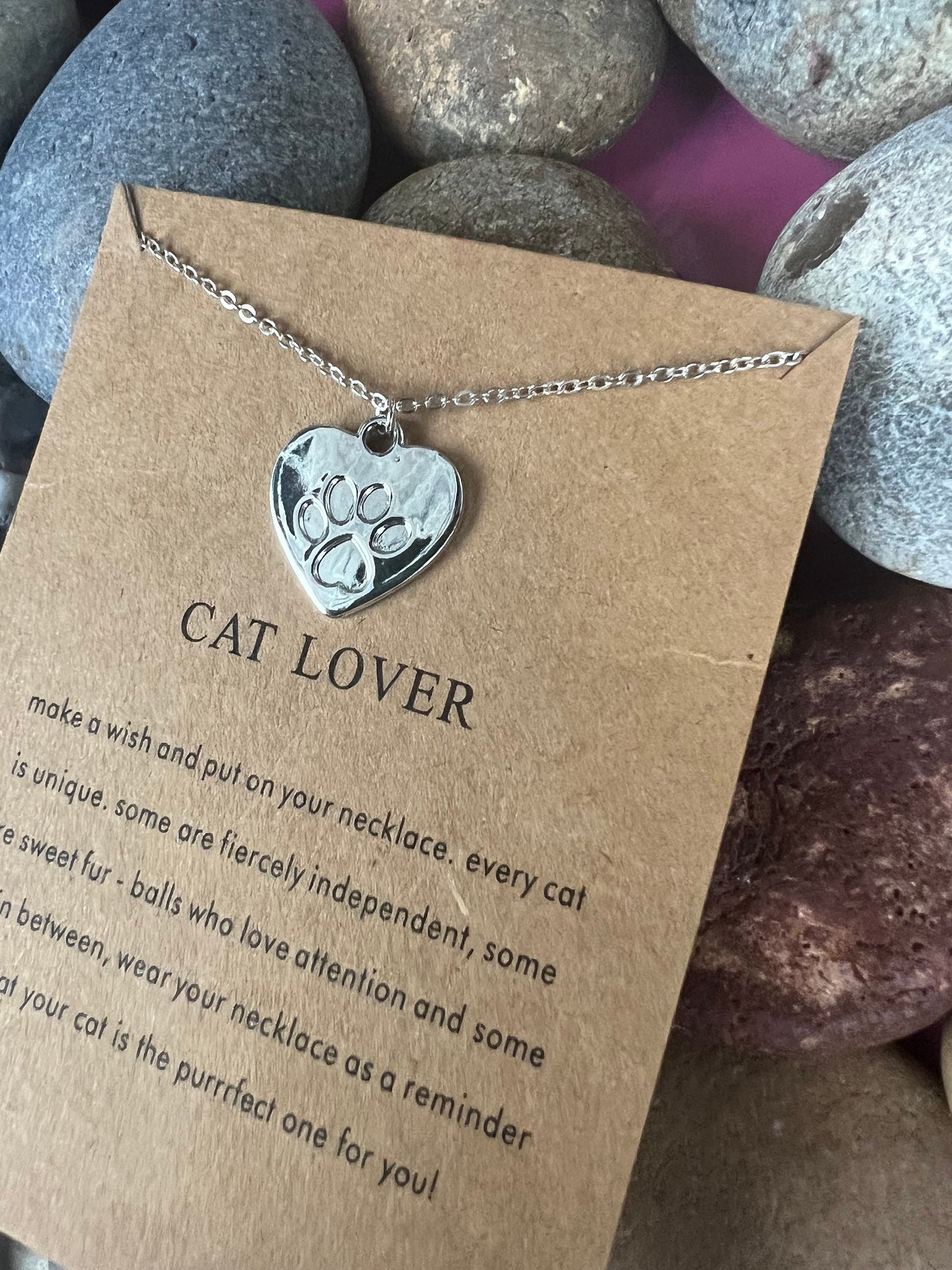 Cat Lover Necklace, Kitten Gifts, Pussy Necklace, Personalised, Cats, Gift Necklace, Love My Cat, Best Wishes, For My Lover