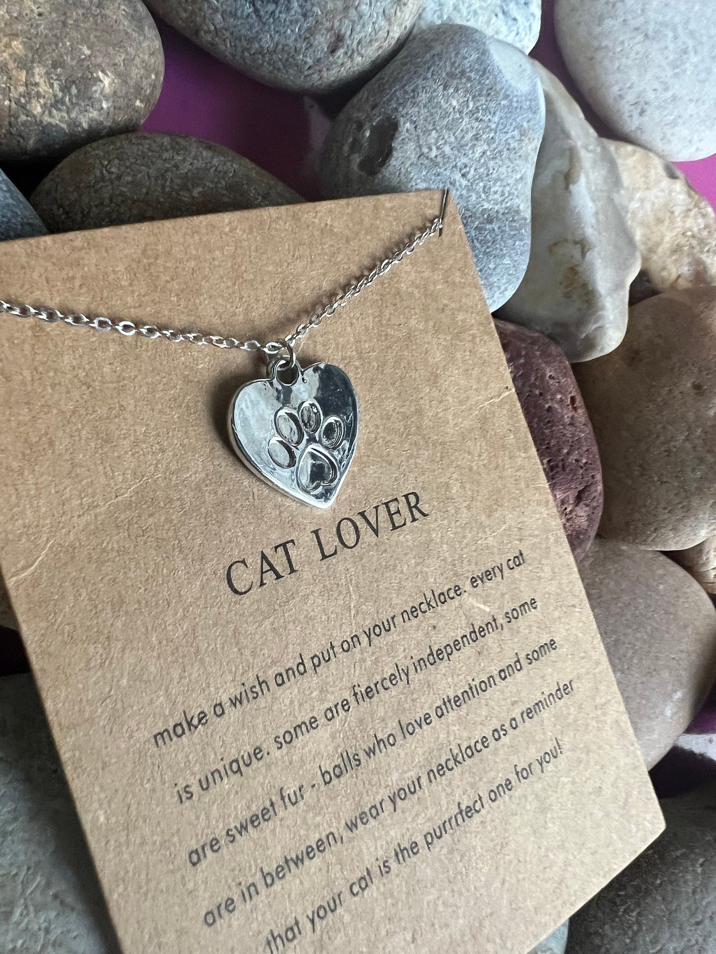 Cat Lover Necklace, Kitten Gifts, Pussy Necklace, Personalised, Cats, Gift Necklace, Love My Cat, Best Wishes, For My Lover