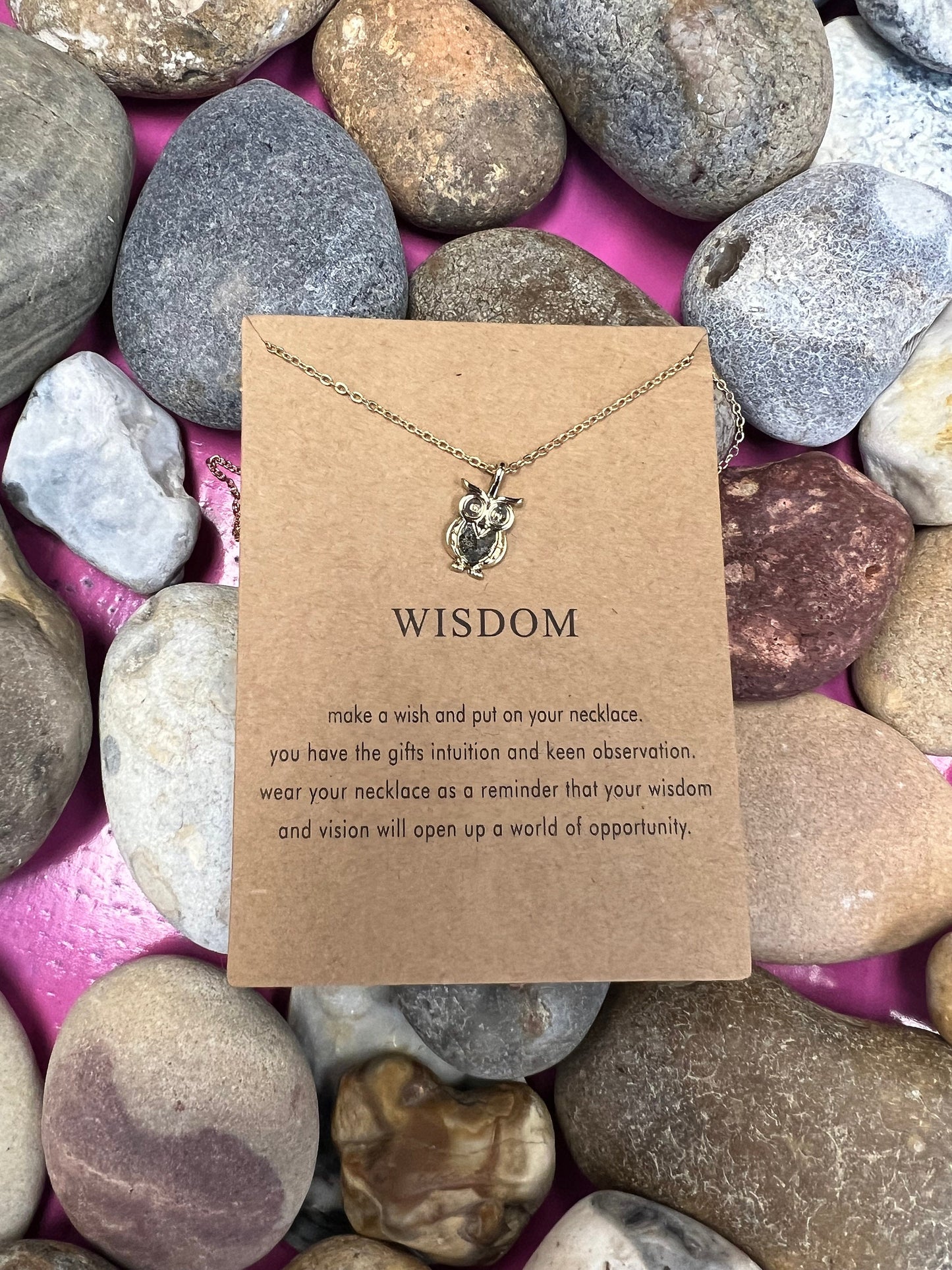 Wisdom Necklace, Birthday Gifts, Wisdom Gifts, Wise Necklace, Personalised, Zodiac, Owl Necklace, Mothers Day, Best Wishes Chain, For Lover