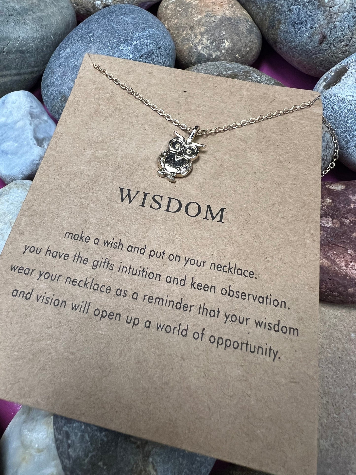 Wisdom Necklace, Birthday Gifts, Wisdom Gifts, Wise Necklace, Personalised, Zodiac, Owl Necklace, Mothers Day, Best Wishes Chain, For Lover