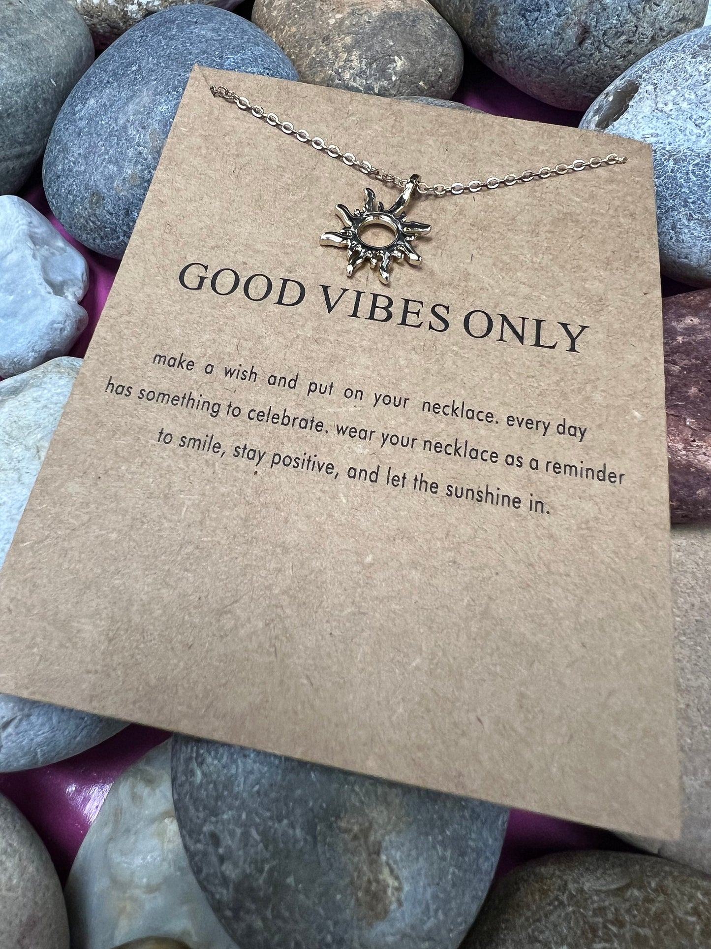 Good Vibes Only Necklace, Birthday Gifts, Happy Necklace, Personalised, Zodiac, Gift Necklace, Mothers Day, Best Wishes Chain, For My Lover