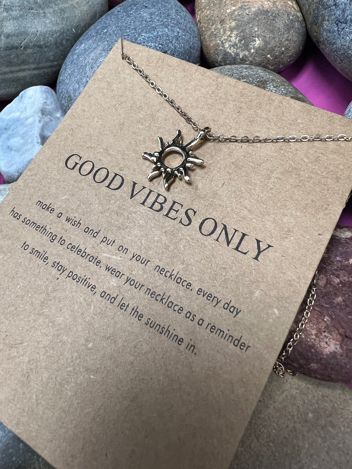 Good Vibes Only Necklace, Birthday Gifts, Happy Necklace, Personalised, Zodiac, Gift Necklace, Mothers Day, Best Wishes Chain, For My Lover