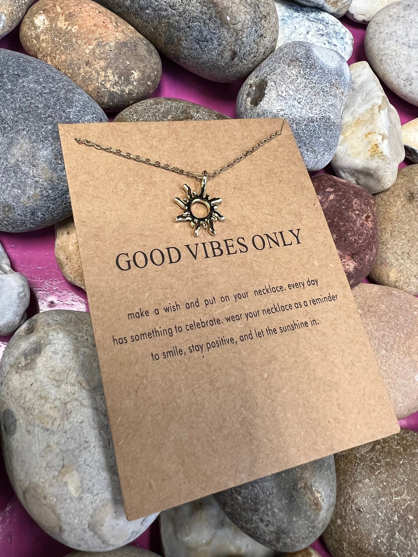 Good Vibes Only Necklace, Birthday Gifts, Happy Necklace, Personalised, Zodiac, Gift Necklace, Mothers Day, Best Wishes Chain, For My Lover