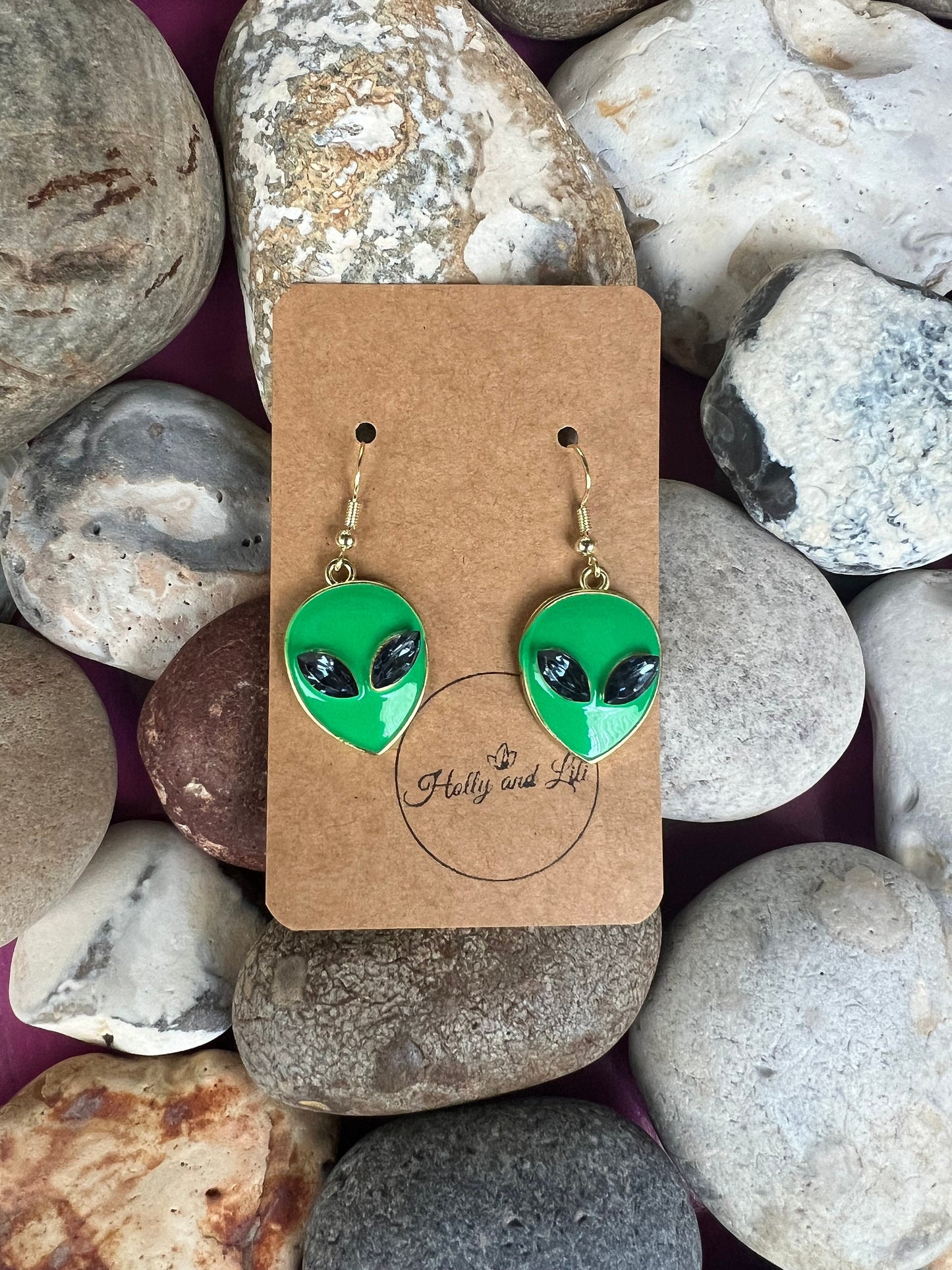 Alien Style Novelty Earrings, Personalised Earrings Hooks, Alien Earrings, Marshan, Extraterrestrial,Earrings, Alien Hoops, Alien Gifts