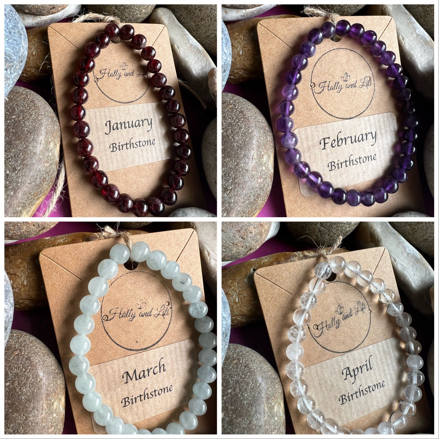 Birthstone Crystal Gemstone Bracelets , Birth Month Bracelets, Love Crystal Bracelet, Zodiac Crystals, Birthday Gifts, Birthstones