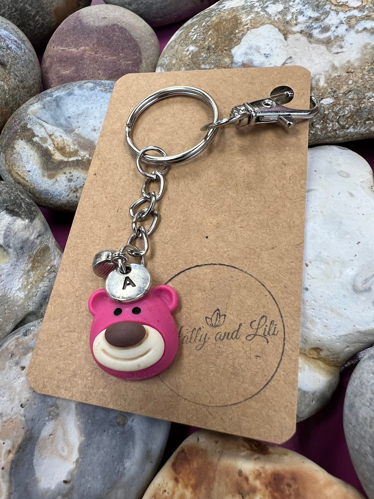 Bear Style Personalised Keychain, Keyring Alphabet Initials, Bears, Teddy Bear Keyring, Birthstone Charm, Bear Zipper