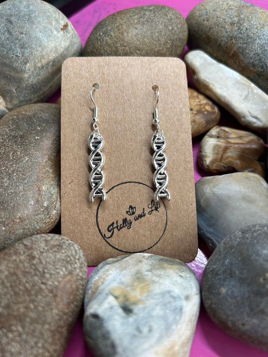 DNA Style Novelty Earrings, DNA Novelty Style Hoops, Double Helix Earring Hooks, Personalised Earrings, Cute First Earrings, For Her