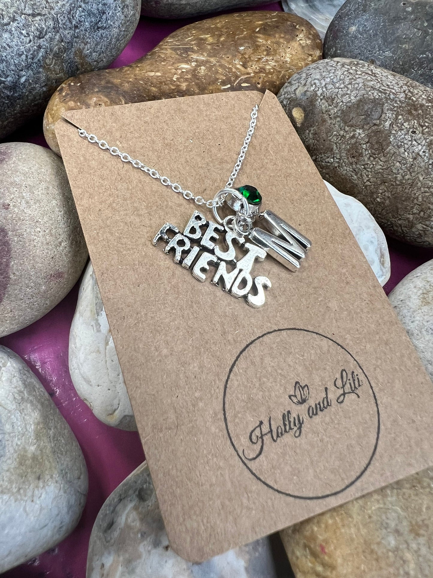 Best Friends Personalised Pendant Necklaces With Alphabet Initial, Best Friends Gifts, BFF, Besty, My Best Friend, Bff, Friends Necklace