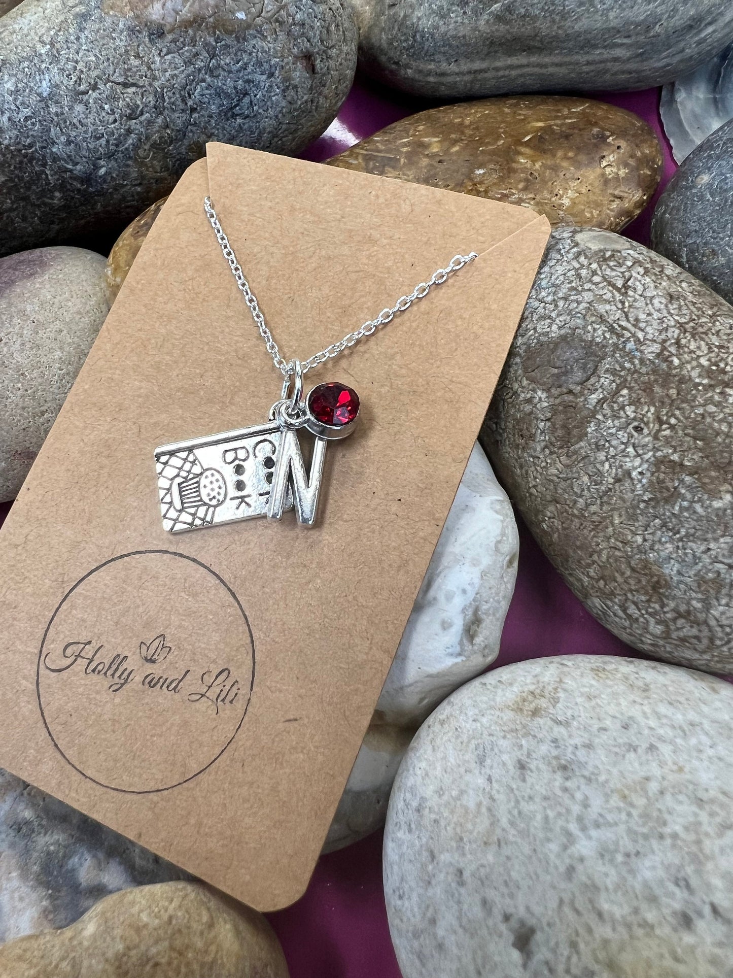 Cook Personalised Pendant Book Charm Necklace, Alphabet Initials,  Birthstone Charm, Cookbook Gift, Chef Gifts, Cook Gift, Cookery, Cooks