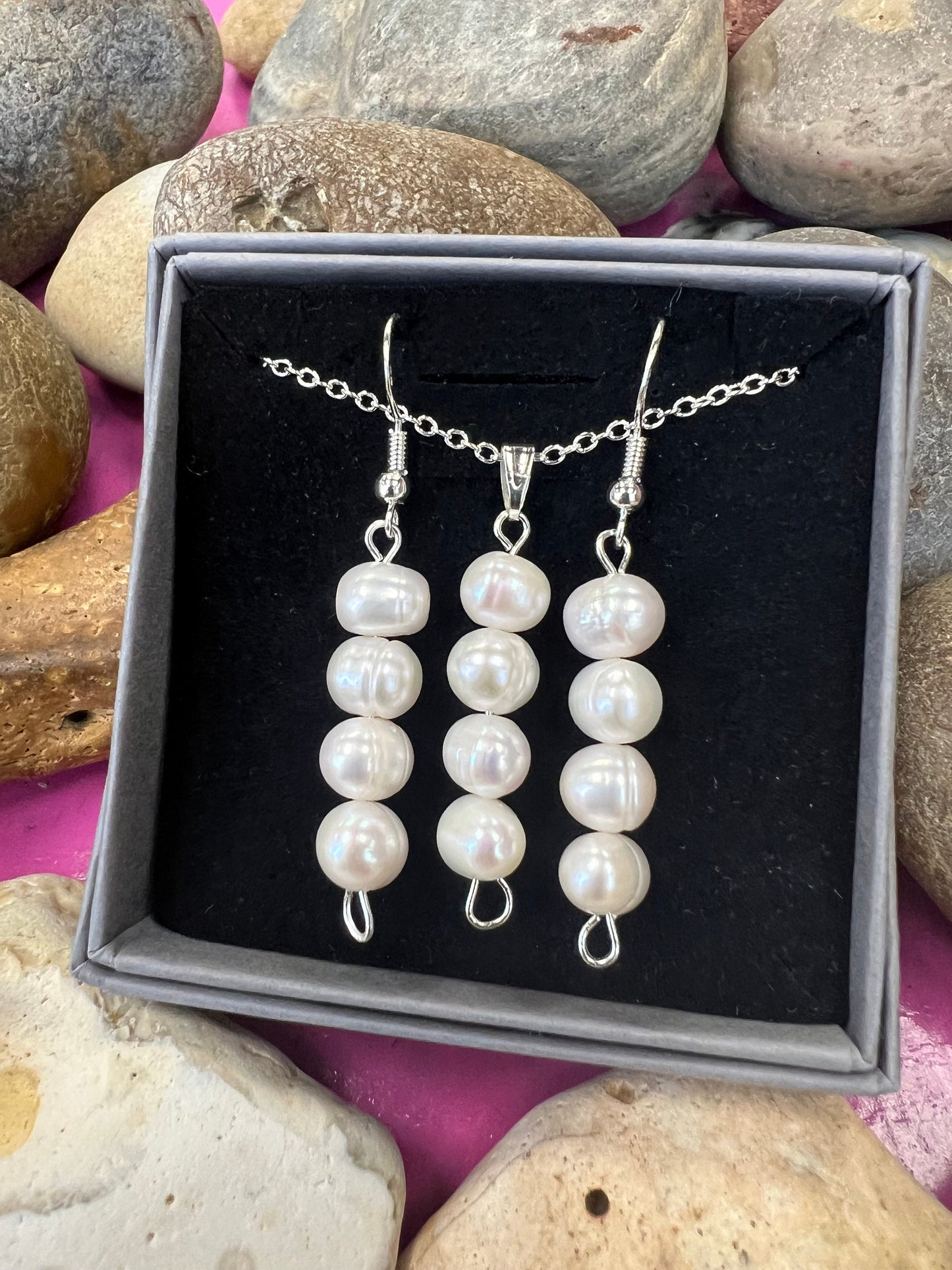 Birthstone Crystal Freshwater Pearl Bead Drop And Dangle Earrings,  Healing 925 Earrings, Sterling Silver 925, Birthday Jewellery, June Set