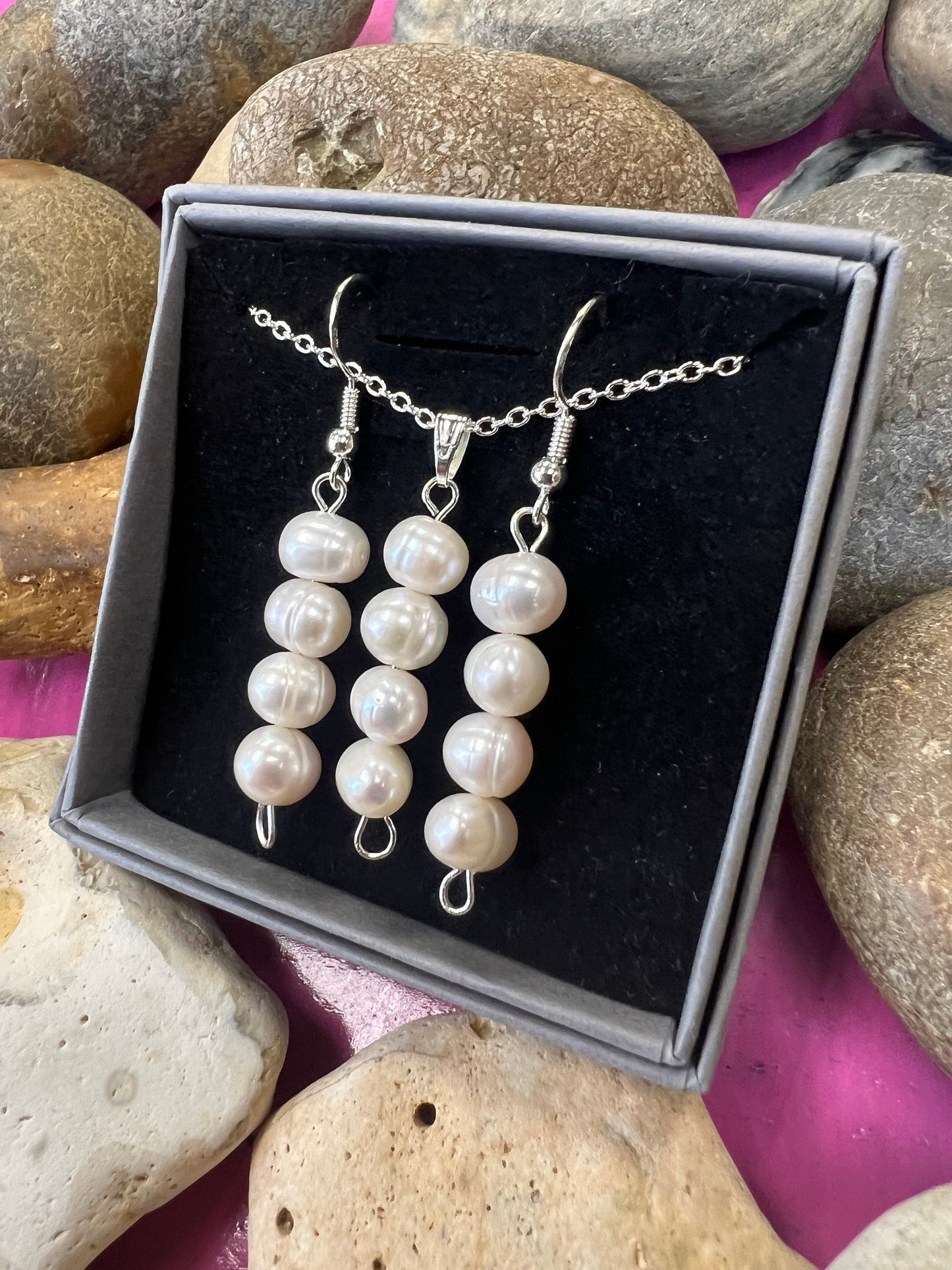 Birthstone Crystal Freshwater Pearl Bead Drop And Dangle Earrings,  Healing 925 Earrings, Sterling Silver 925, Birthday Jewellery, June Set