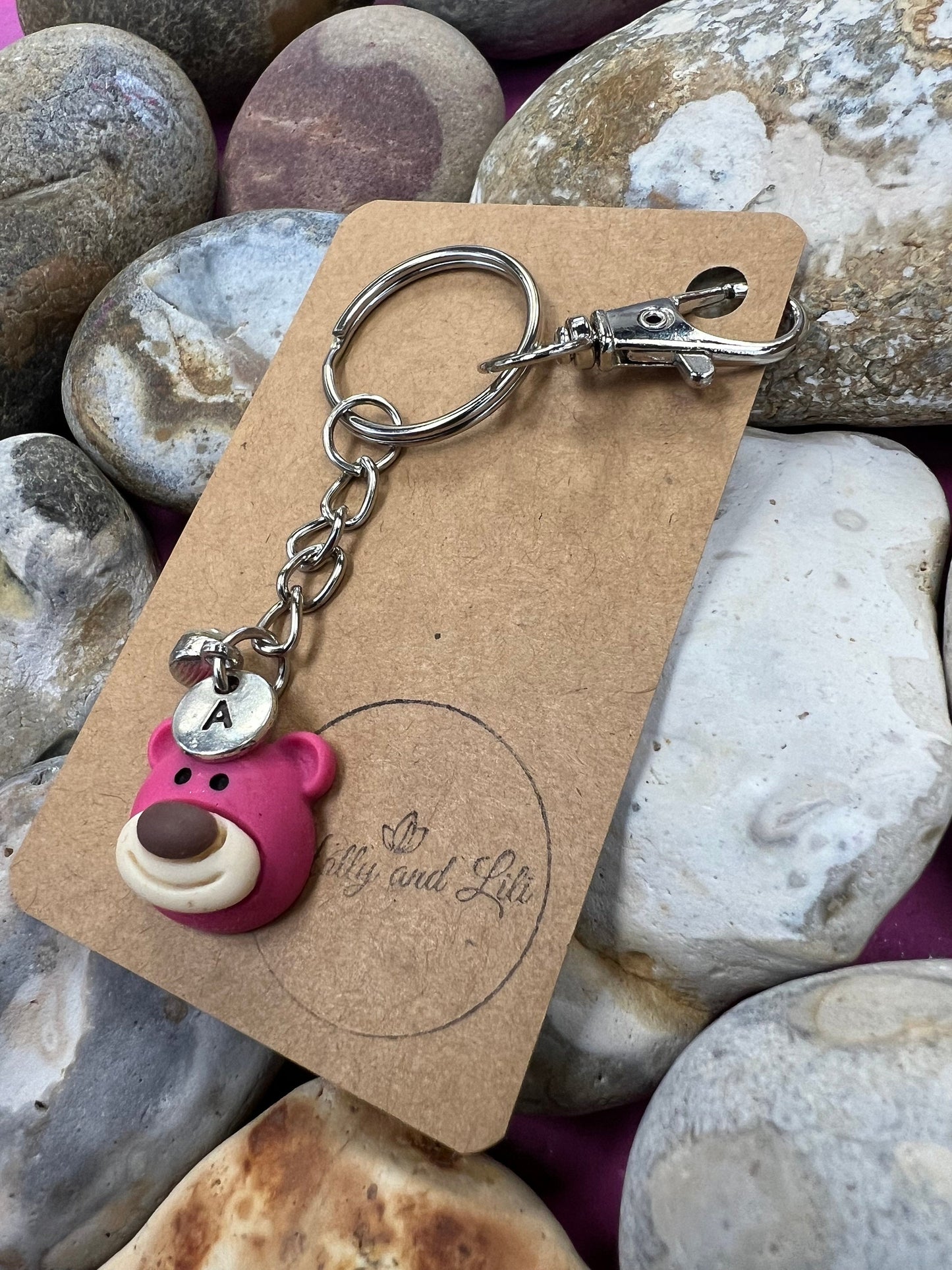 Bear Style Personalised Keychain, Keyring Alphabet Initials, Bears, Teddy Bear Keyring, Birthstone Charm, Bear Zipper