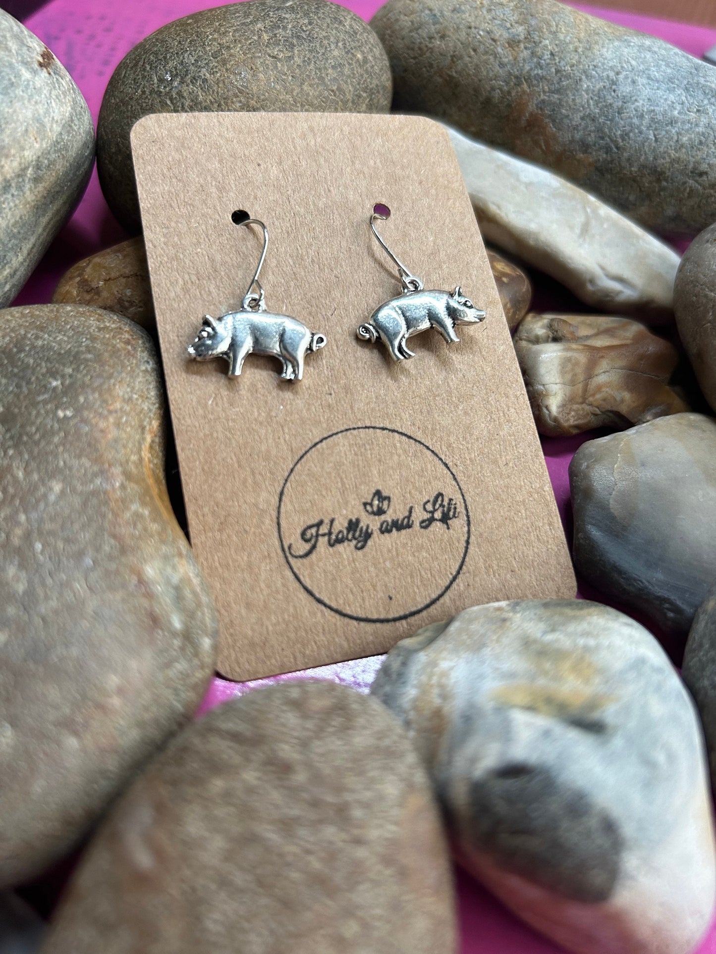 Pig Style Novelty Earrings, Pigs Novelty Style Hoops, Pig Earring Hooks, Personalised Snort Earrings, Cute First Earrings, Gifts For Her