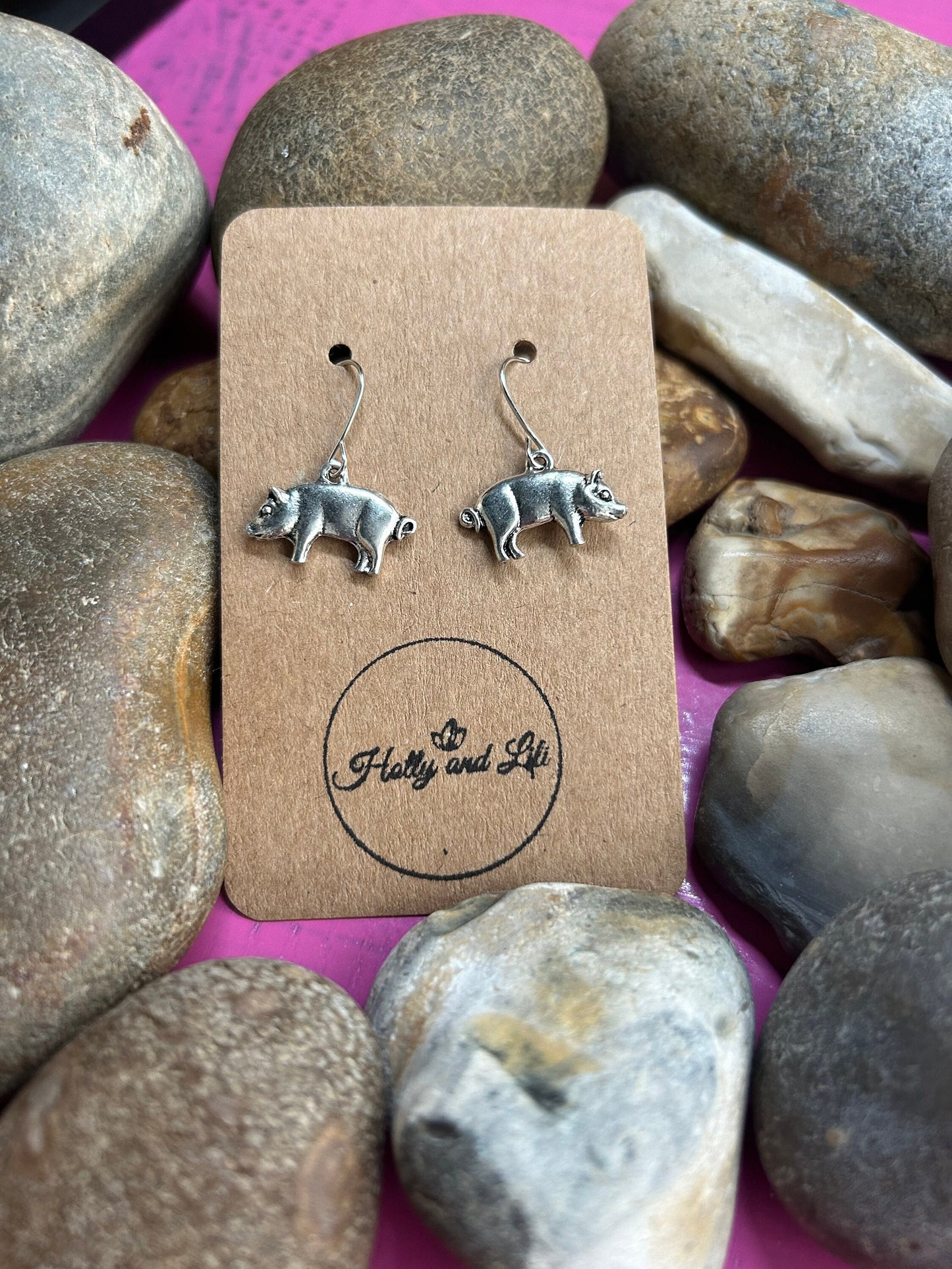 Pig Style Novelty Earrings, Pigs Novelty Style Hoops, Pig Earring Hooks, Personalised Snort Earrings, Cute First Earrings, Gifts For Her