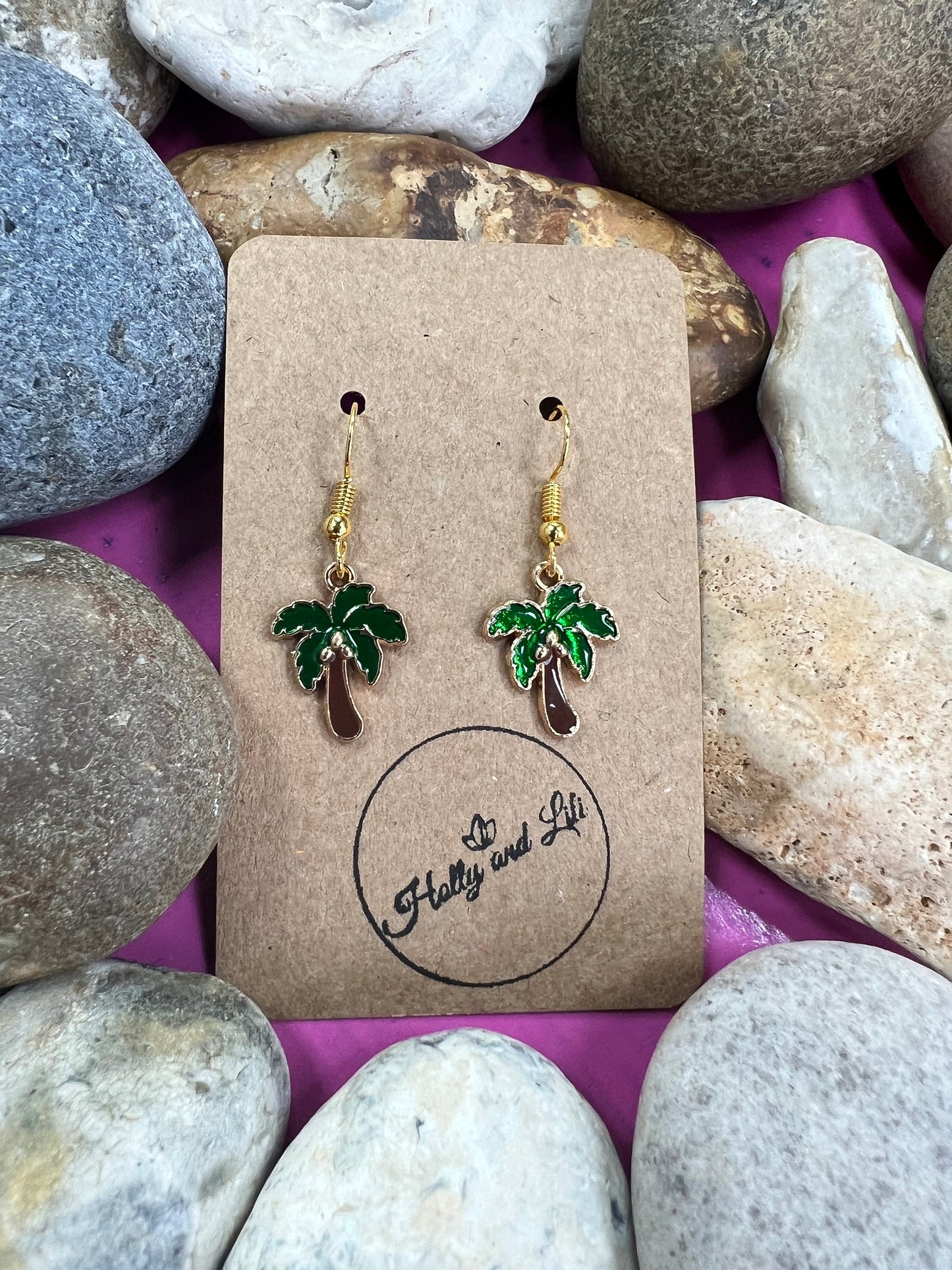 Coconut Tree Earrings, Personalised Plants Earrings, Coconut Earrings, Coconuts Earring Hooks, Tree Earring Hoops, First Earrings