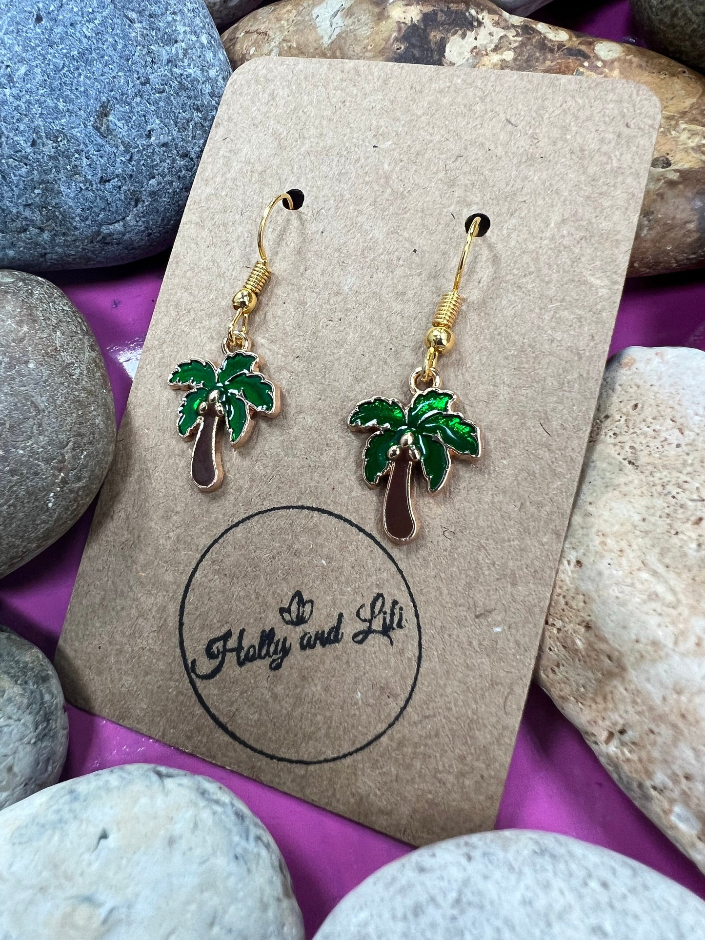 Coconut Tree Earrings, Personalised Plants Earrings, Coconut Earrings, Coconuts Earring Hooks, Tree Earring Hoops, First Earrings