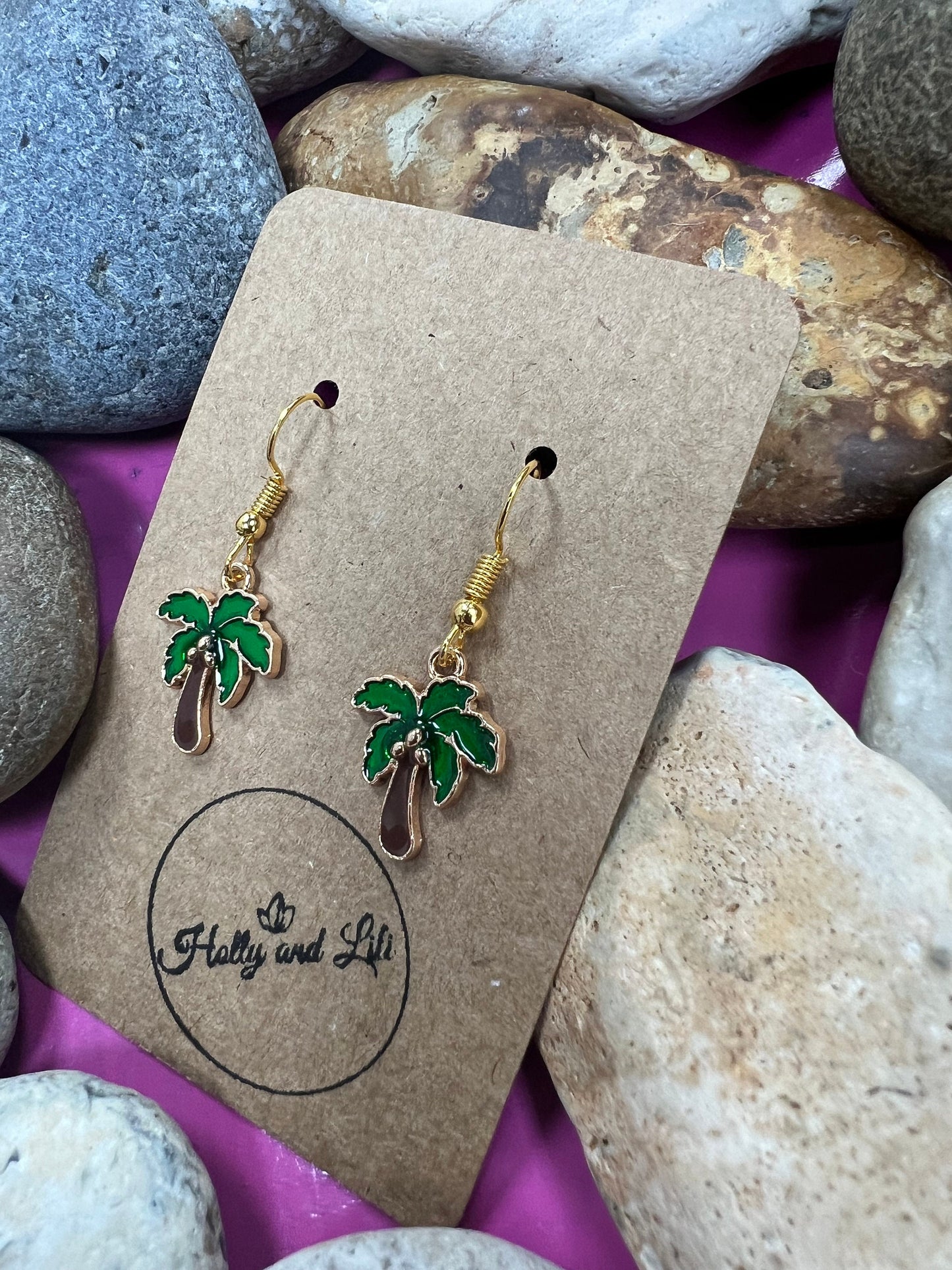 Coconut Tree Earrings, Personalised Plants Earrings, Coconut Earrings, Coconuts Earring Hooks, Tree Earring Hoops, First Earrings