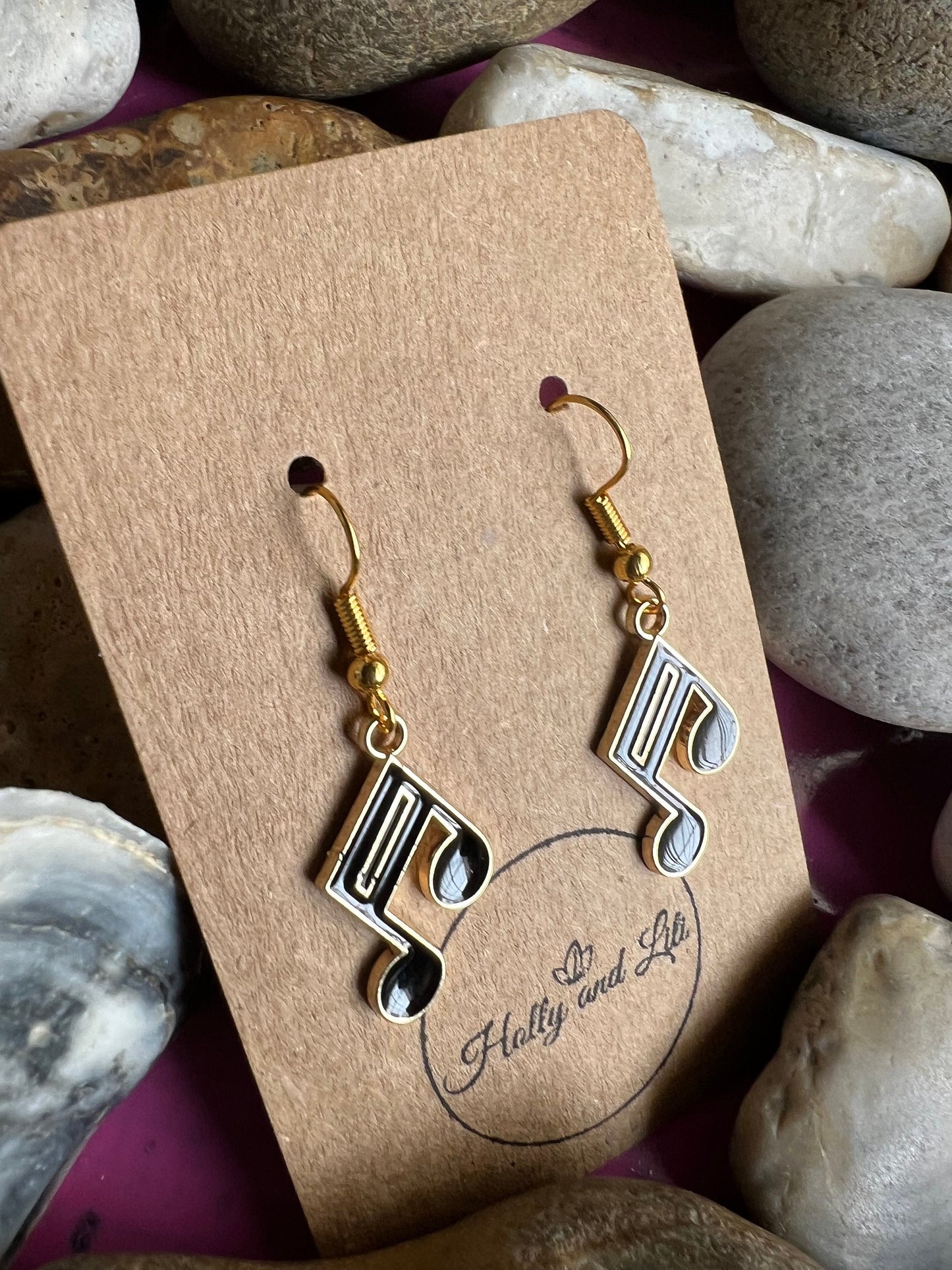 Treble Clef Music Note Earrings, Personalised Hooks, Music Note Gifts, Music Lover, Treble Clef Hoops, Personalised Gold Earring, Gifts For