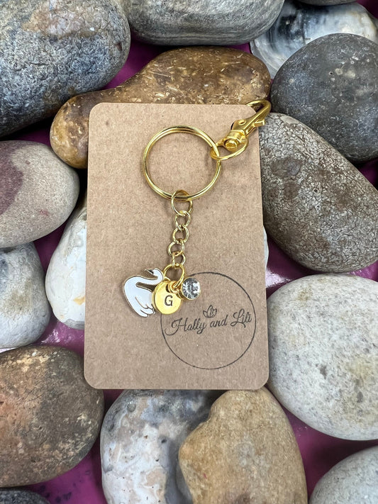 Swan Personalised Keychain, Swans Keyring, Alphabetical Initial, Birthstone Charms, Drake Zipper Chains For Her, Novelty, , BFF