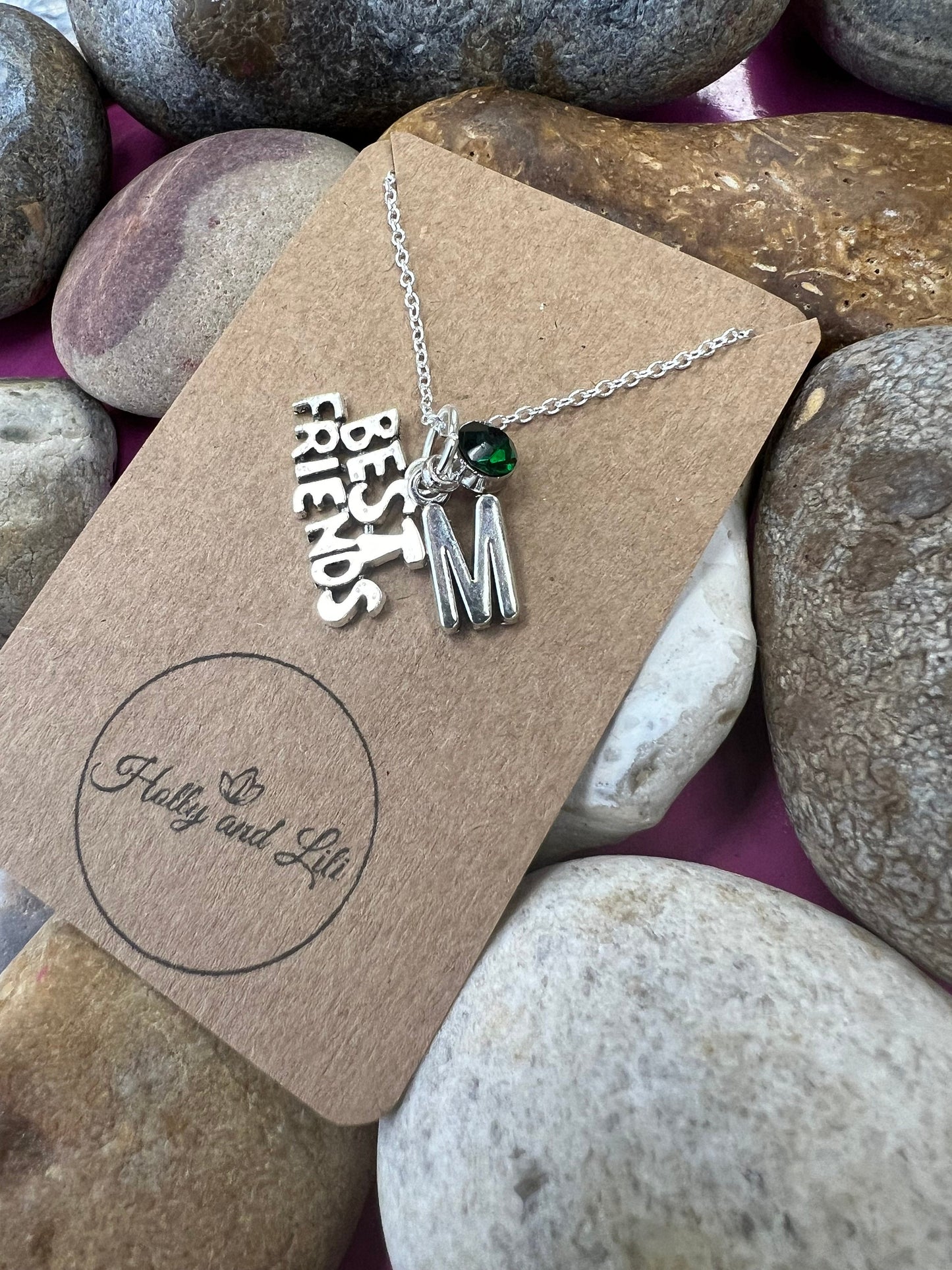 Best Friends Personalised Pendant Necklaces With Alphabet Initial, Best Friends Gifts, BFF, Besty, My Best Friend, Bff, Friends Necklace