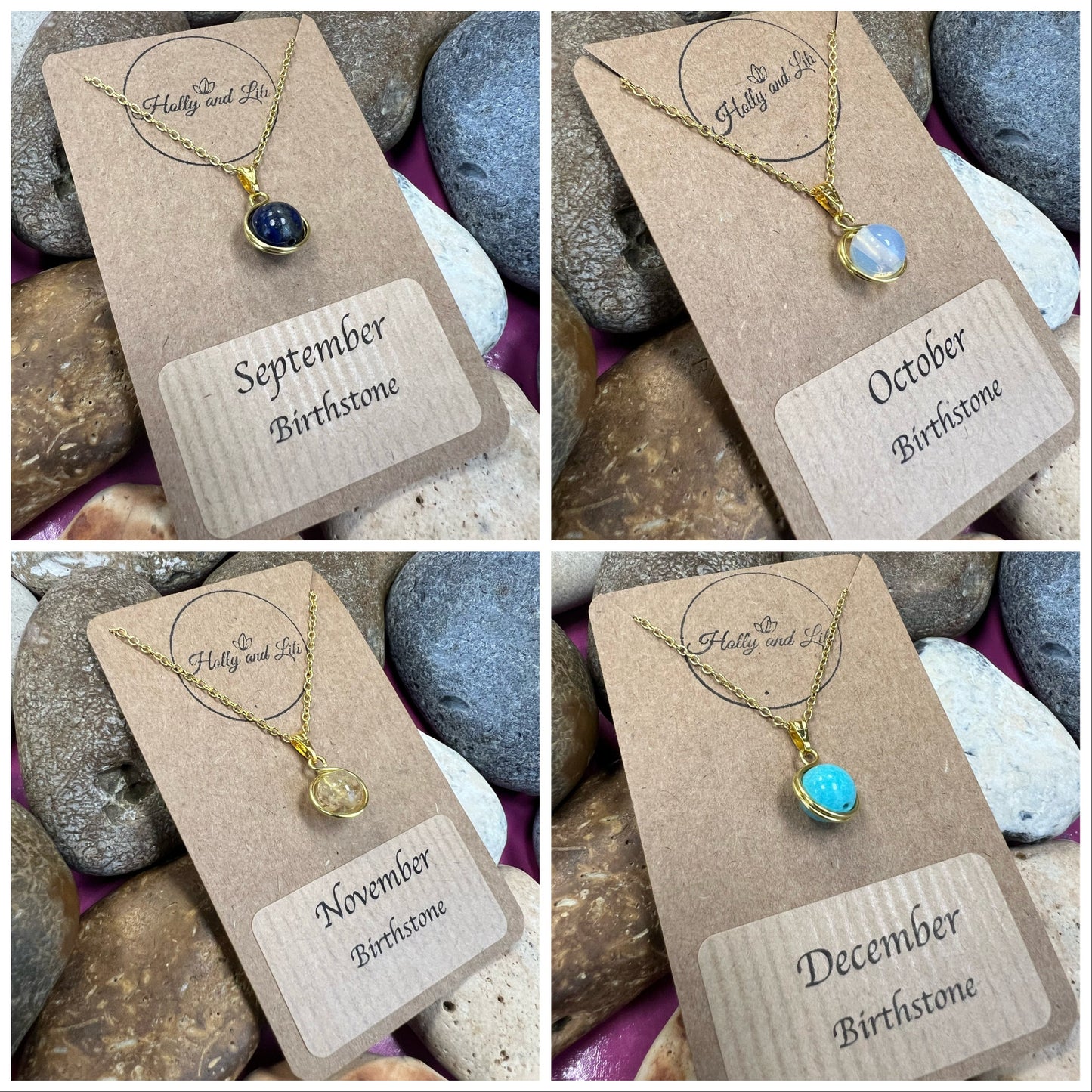 Birthstone Genuine Crystal Sphere Handmade Necklace, Birthday Gifts, Birthstones, Month Of Birth, Personalised, Zodiac Necklace, Bead Chain